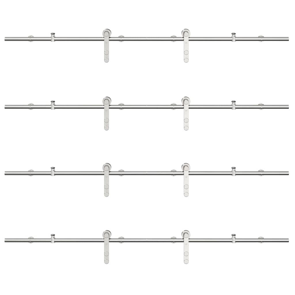 vidaXL System do mocowania drzwi przesuwnych, 366 cm, stal, srebrny