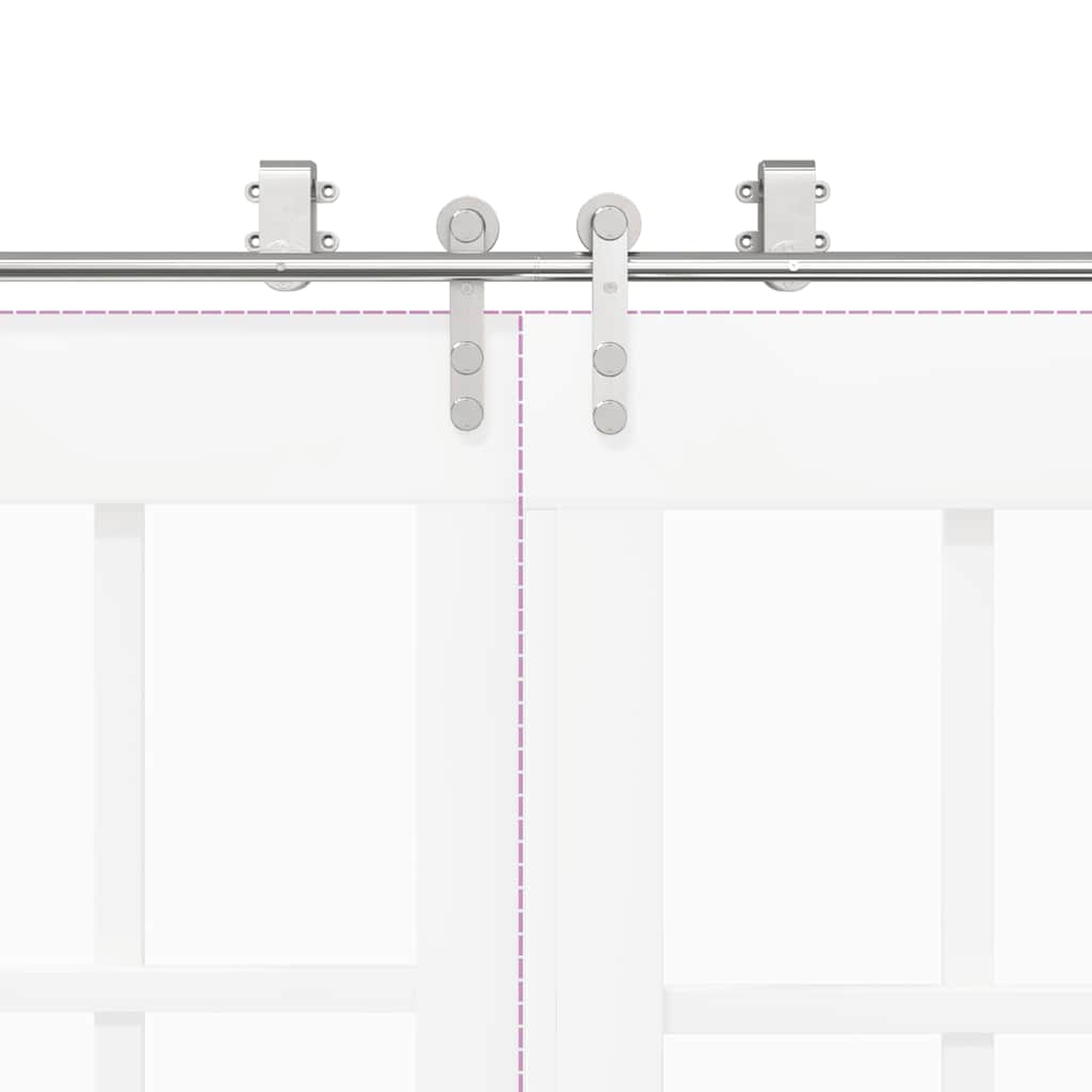 vidaXL System do mocowania drzwi przesuwnych, 366 cm, stal, srebrny