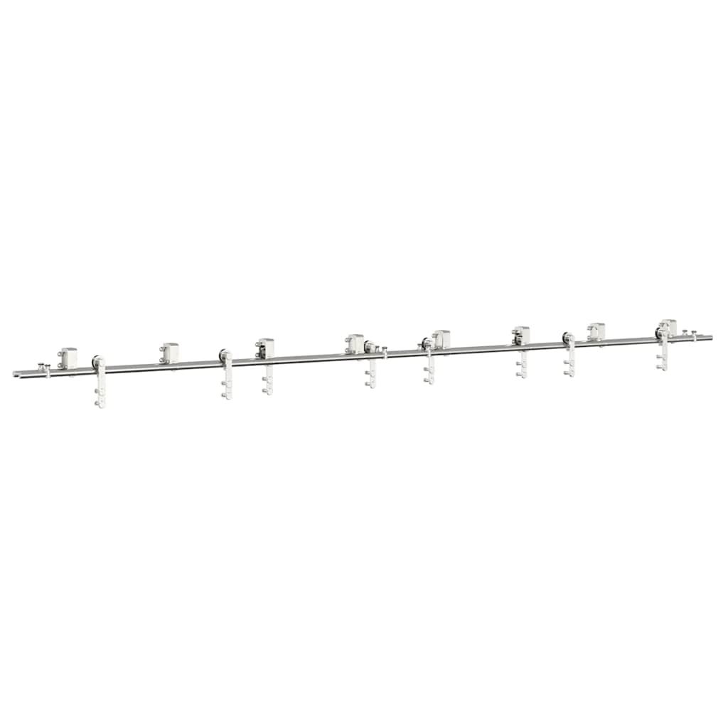 vidaXL System do mocowania drzwi przesuwnych, 400 cm, stal, srebrny