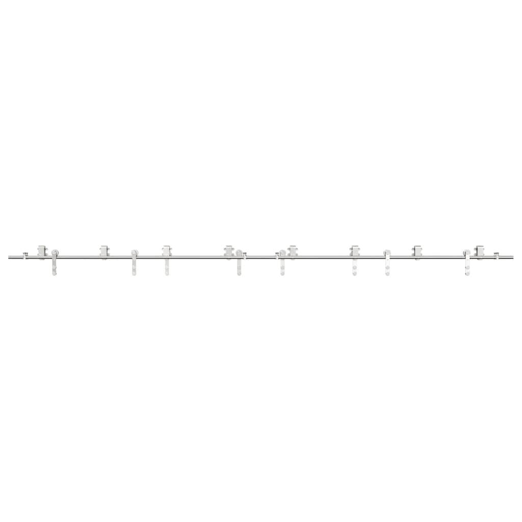 vidaXL System do mocowania drzwi przesuwnych, 400 cm, stal, srebrny