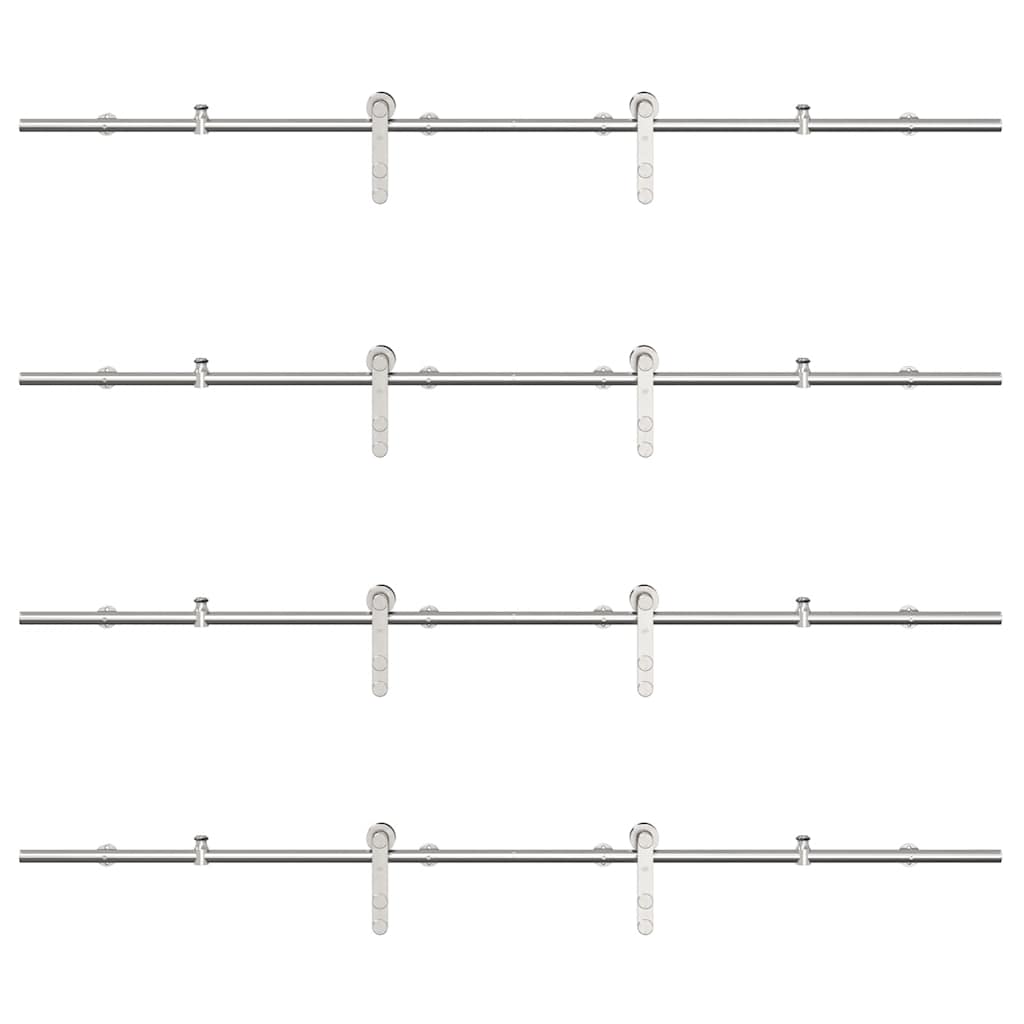vidaXL System do mocowania drzwi przesuwnych, 400 cm, stal, srebrny