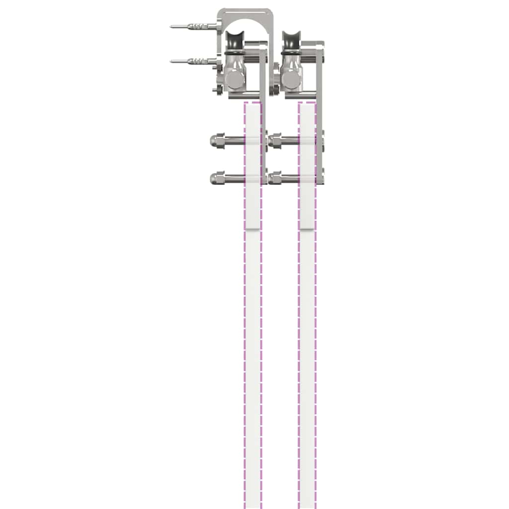 vidaXL System do mocowania drzwi przesuwnych, 400 cm, stal, srebrny