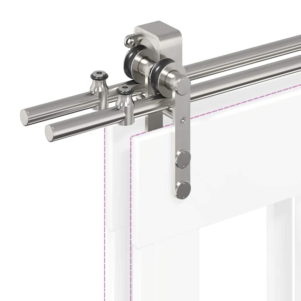 vidaXL System do mocowania drzwi przesuwnych, 400 cm, stal, srebrny