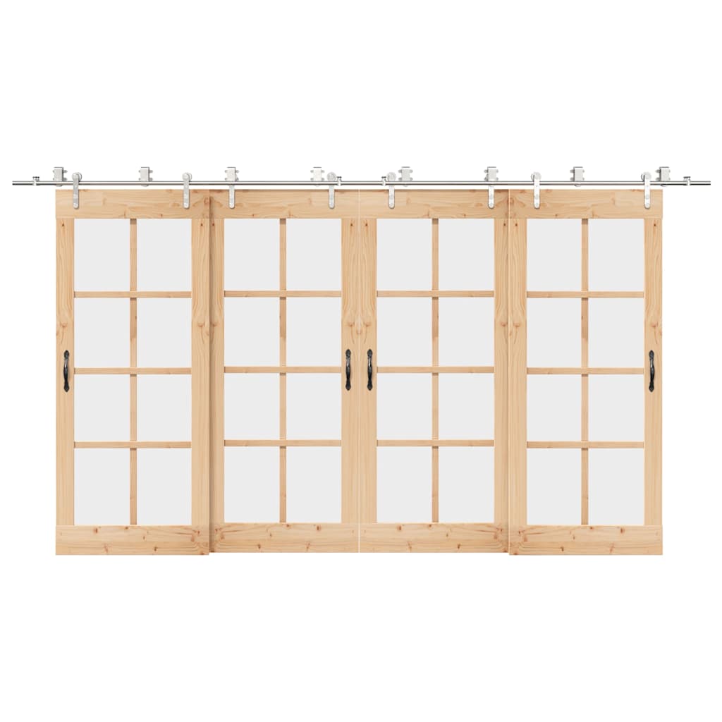 vidaXL System do mocowania drzwi przesuwnych, 400 cm, stal, srebrny