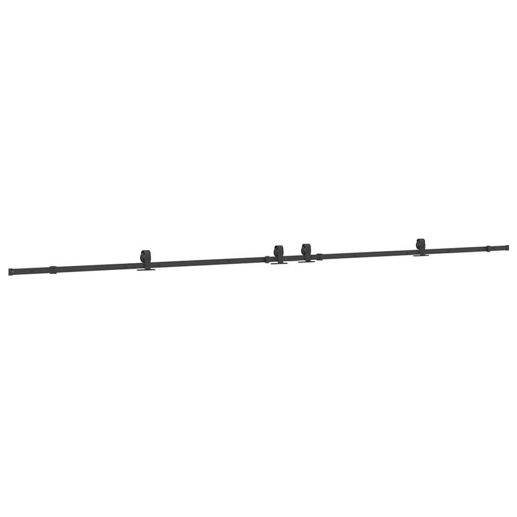 vidaXL System do montażu drzwi przesuwnych, 305 cm, stal, czarny