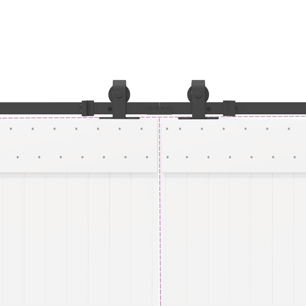 vidaXL System do montażu drzwi przesuwnych, 305 cm, stal, czarny