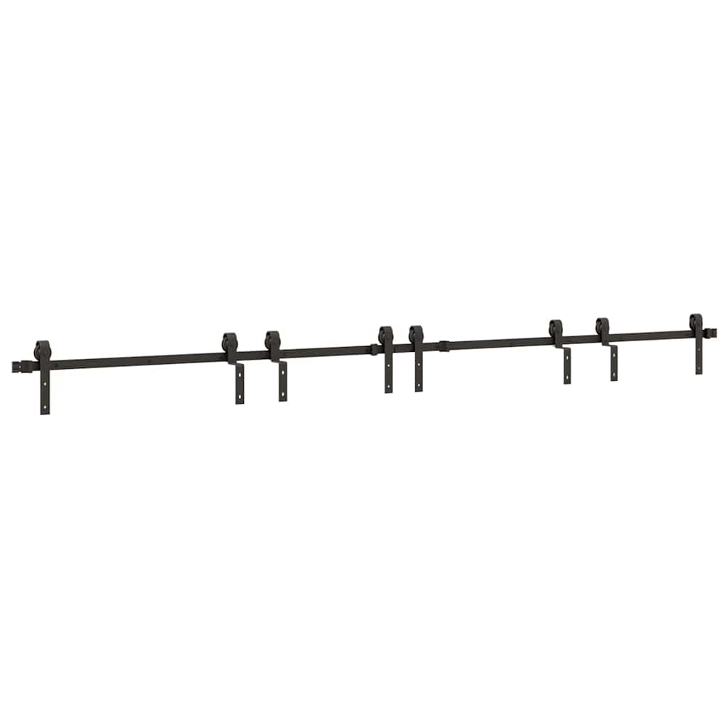 vidaXL System do montażu drzwi przesuwnych, 366 cm, stal, czarny