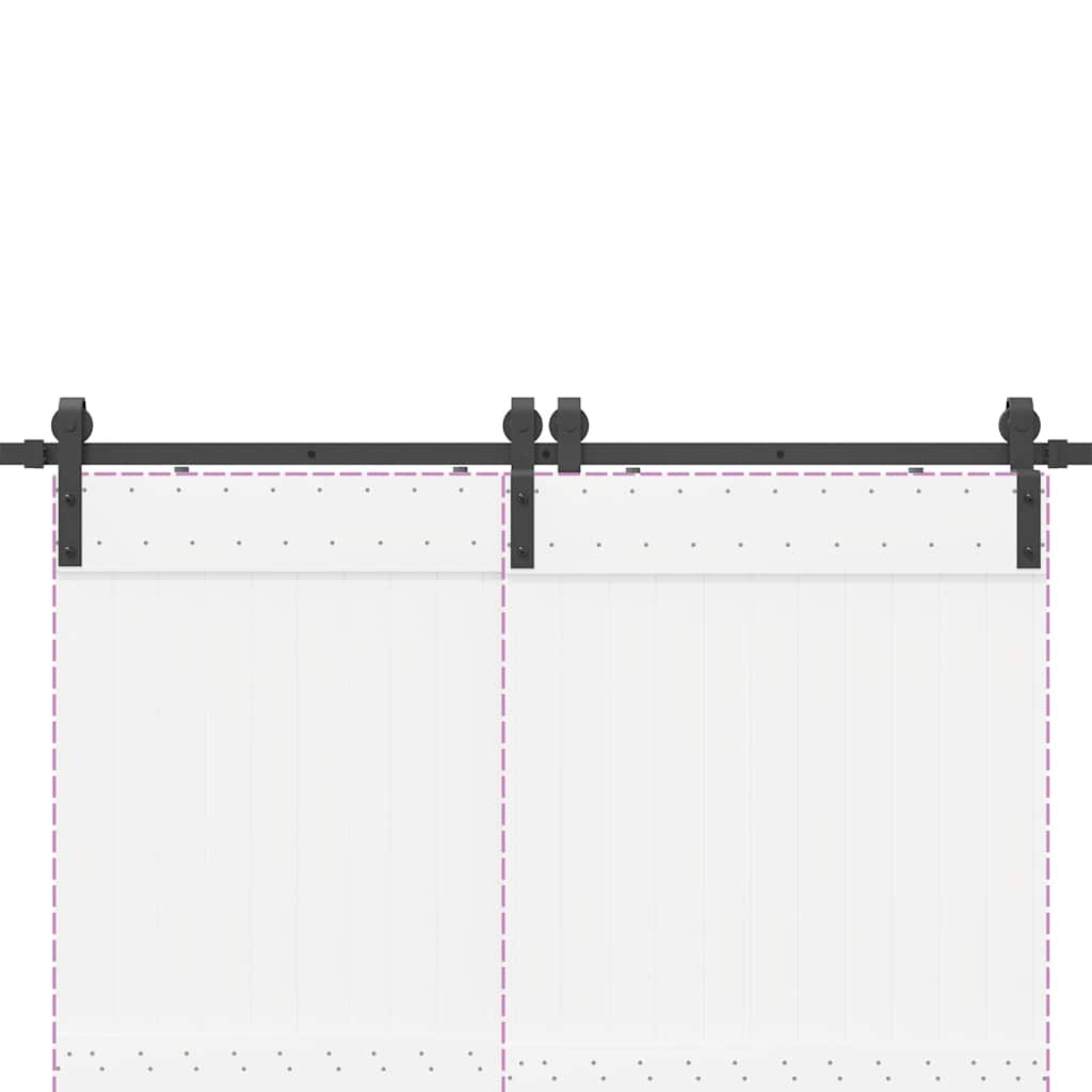 vidaXL System do montażu drzwi przesuwnych, 366 cm, stal, czarny