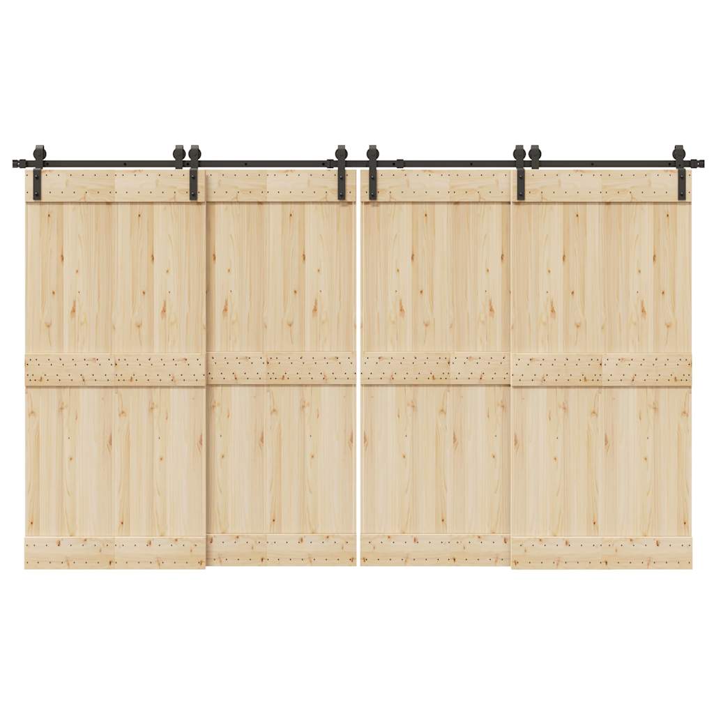 vidaXL System do montażu drzwi przesuwnych, 366 cm, stal, czarny
