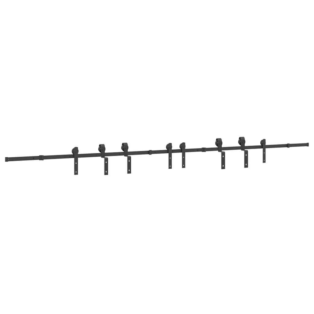 vidaXL System do montażu drzwi przesuwnych, 400 cm, stal, czarny