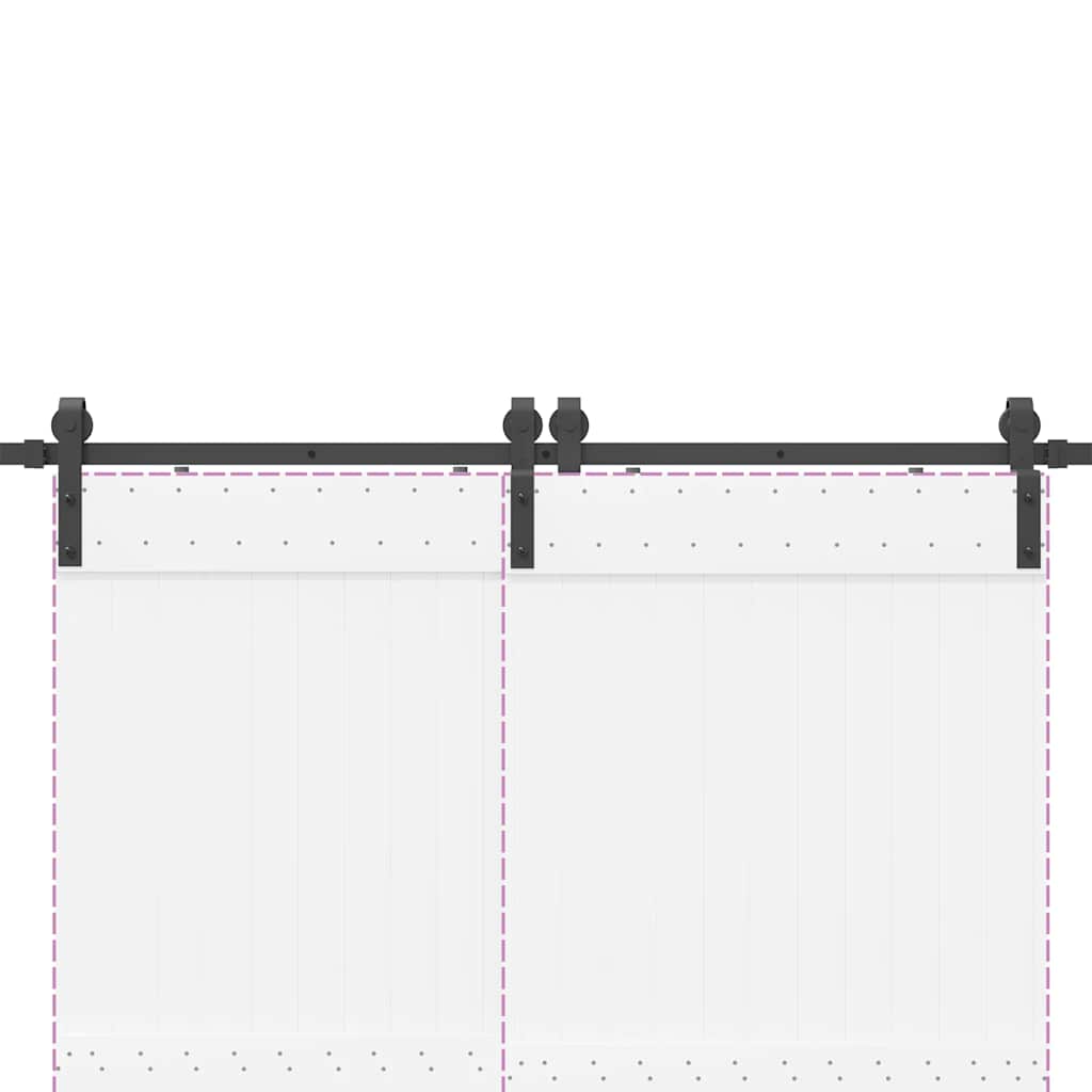 vidaXL System do montażu drzwi przesuwnych, 400 cm, stal, czarny