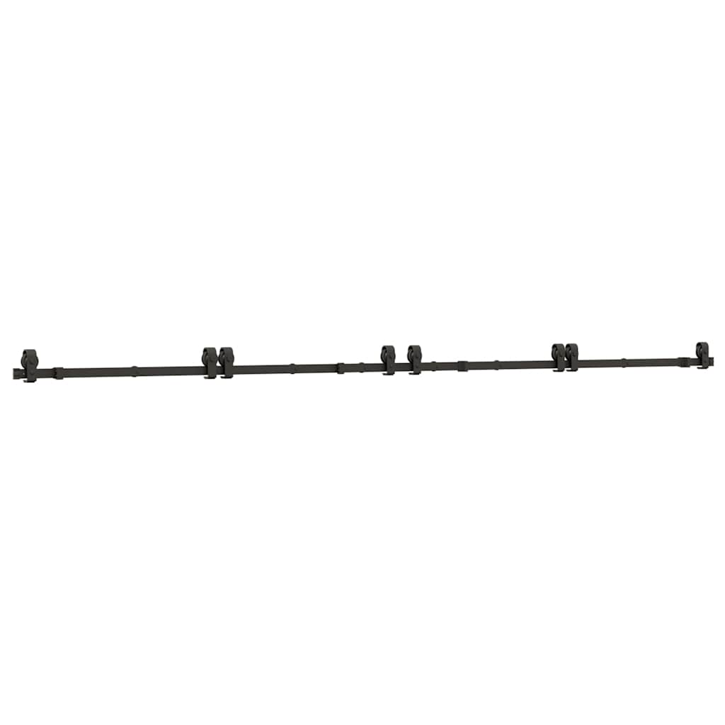 vidaXL System do montażu drzwi przesuwnych, 366 cm, stal, czarny