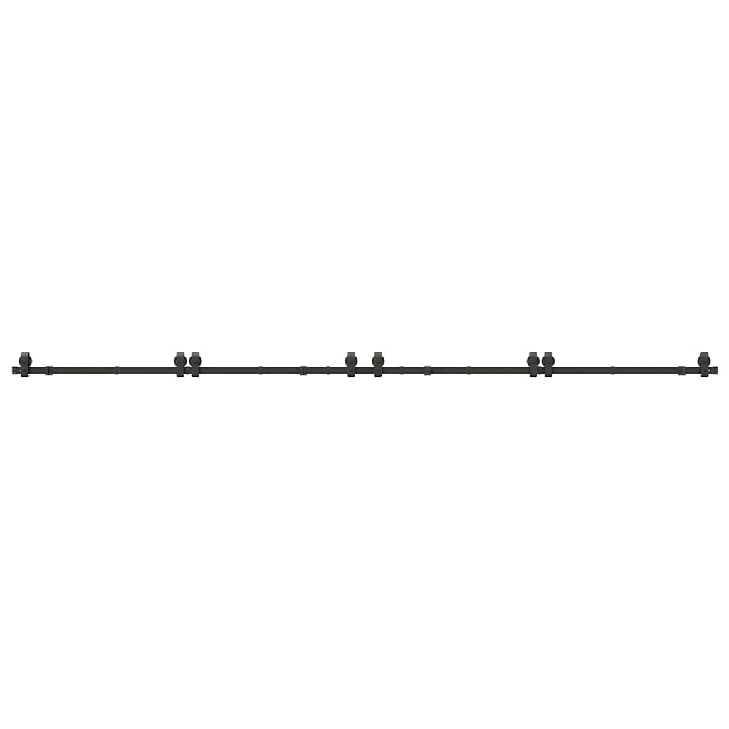 vidaXL System do montażu drzwi przesuwnych, 366 cm, stal, czarny