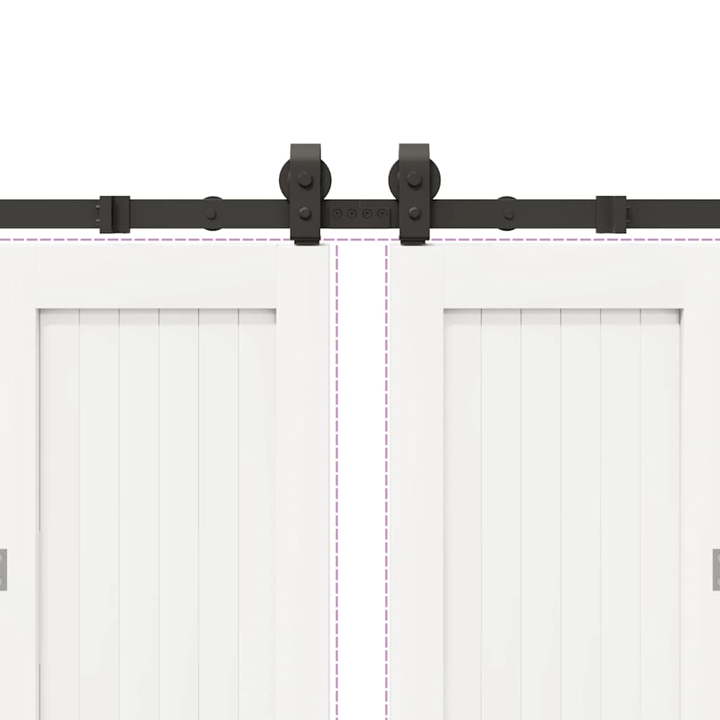 vidaXL System do montażu drzwi przesuwnych, 366 cm, stal, czarny