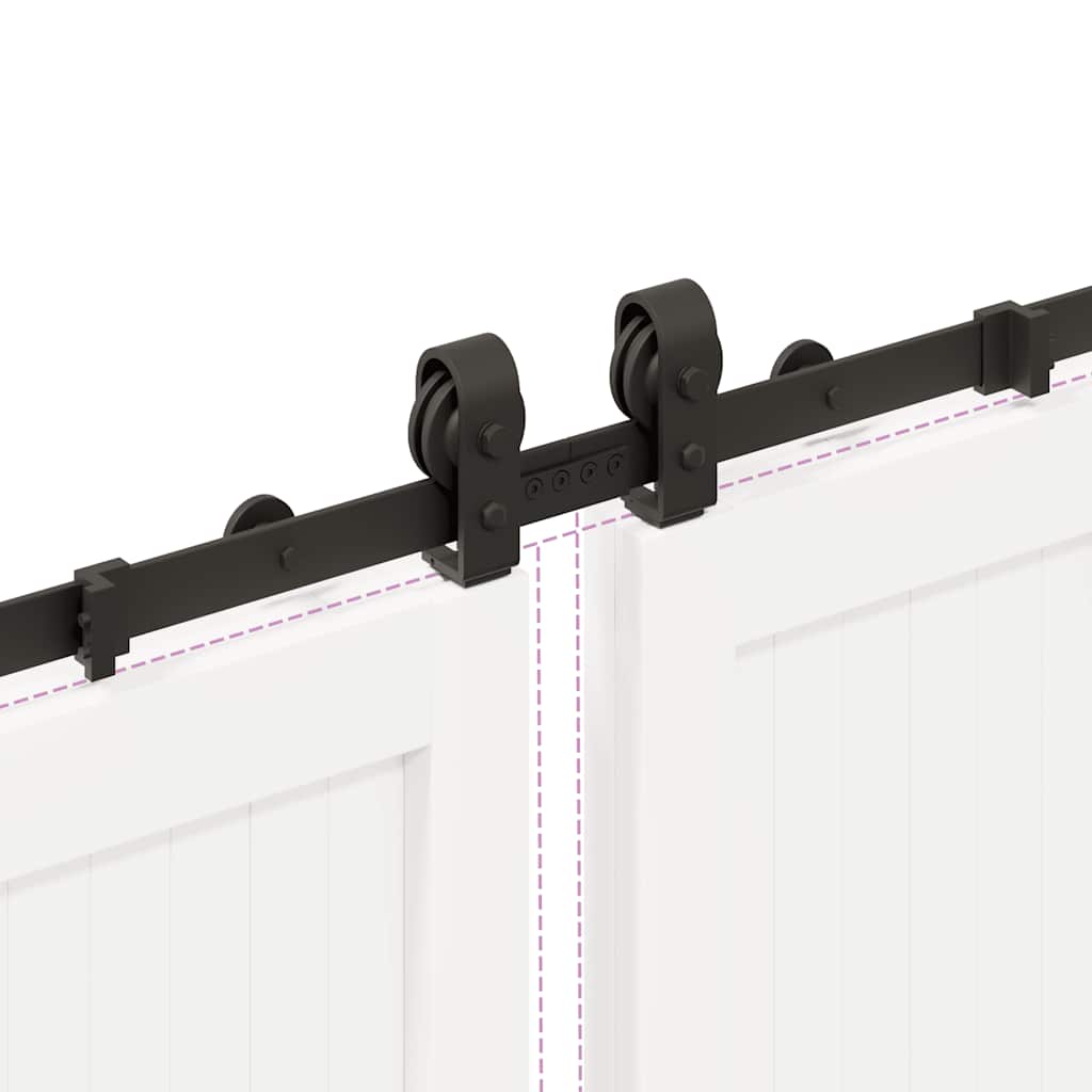 vidaXL System do montażu drzwi przesuwnych, 366 cm, stal, czarny