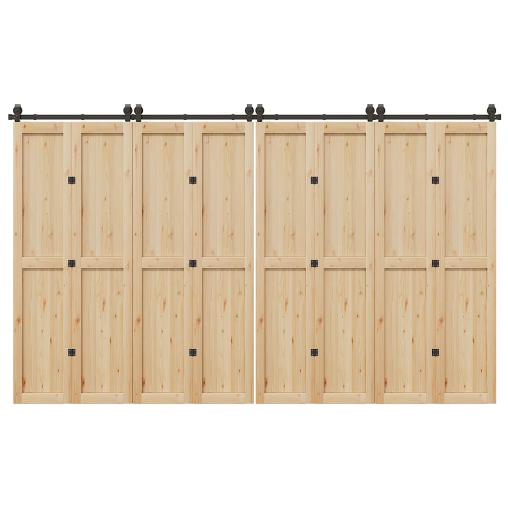 vidaXL System do montażu drzwi przesuwnych, 366 cm, stal, czarny