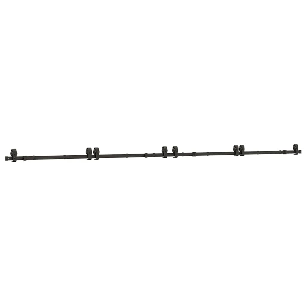 vidaXL System do montażu drzwi przesuwnych, 400 cm, stal, czarny
