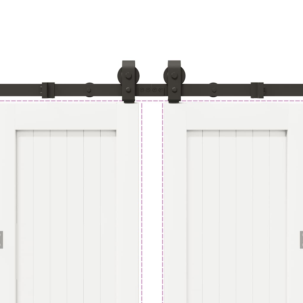 vidaXL System do montażu drzwi przesuwnych, 400 cm, stal, czarny