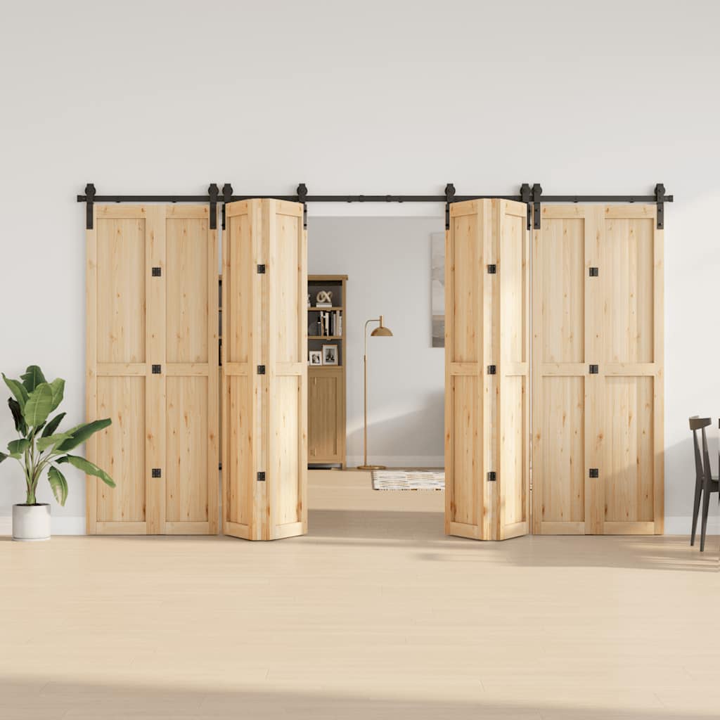 vidaXL System do montażu drzwi przesuwnych, 366 cm, stal, czarny