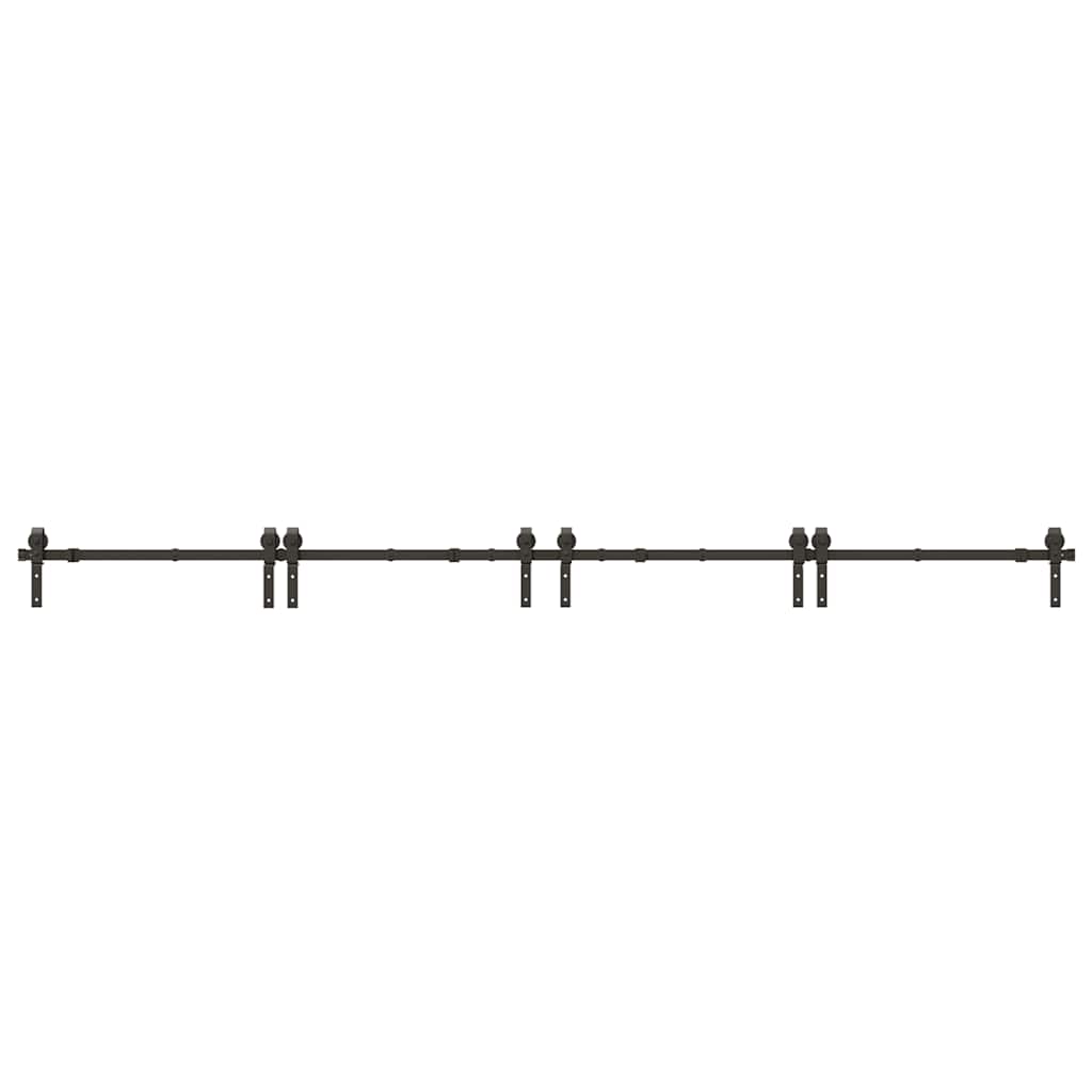 vidaXL System do montażu drzwi przesuwnych, 366 cm, stal, czarny