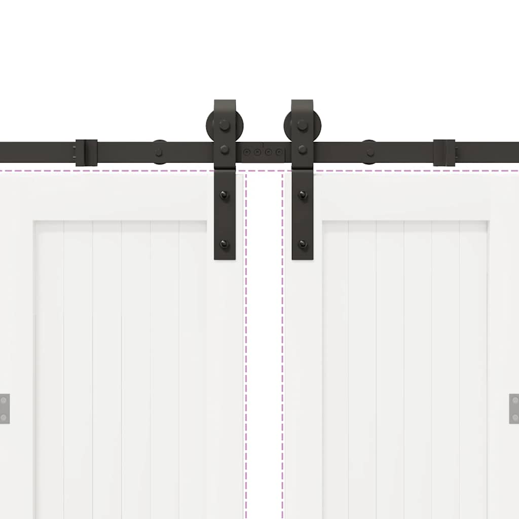 vidaXL System do montażu drzwi przesuwnych, 366 cm, stal, czarny