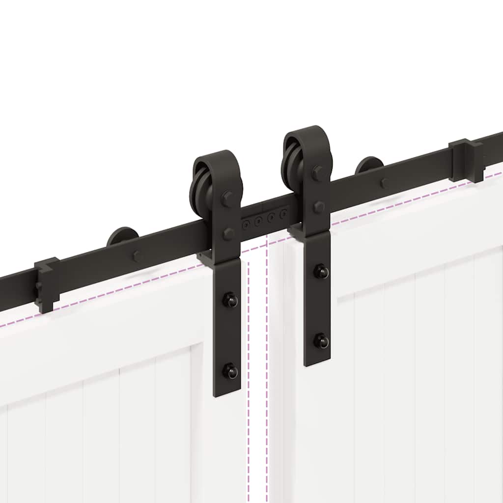 vidaXL System do montażu drzwi przesuwnych, 366 cm, stal, czarny