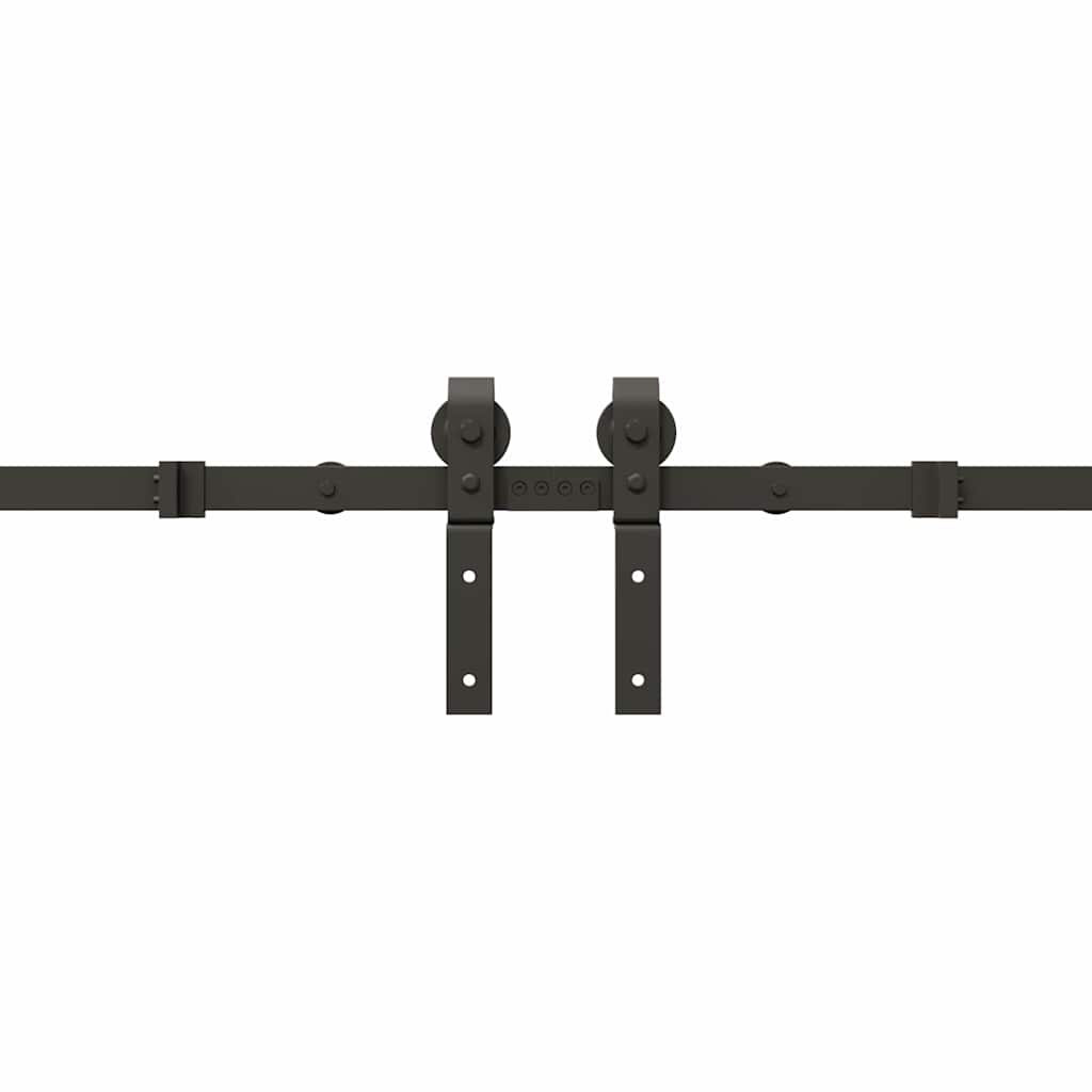 vidaXL System do montażu drzwi przesuwnych, 366 cm, stal, czarny