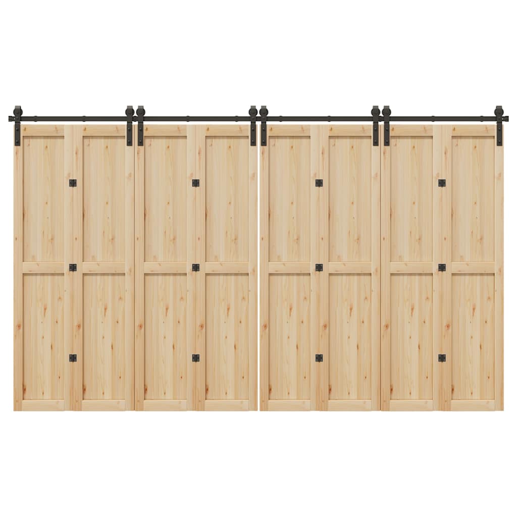 vidaXL System do montażu drzwi przesuwnych, 366 cm, stal, czarny