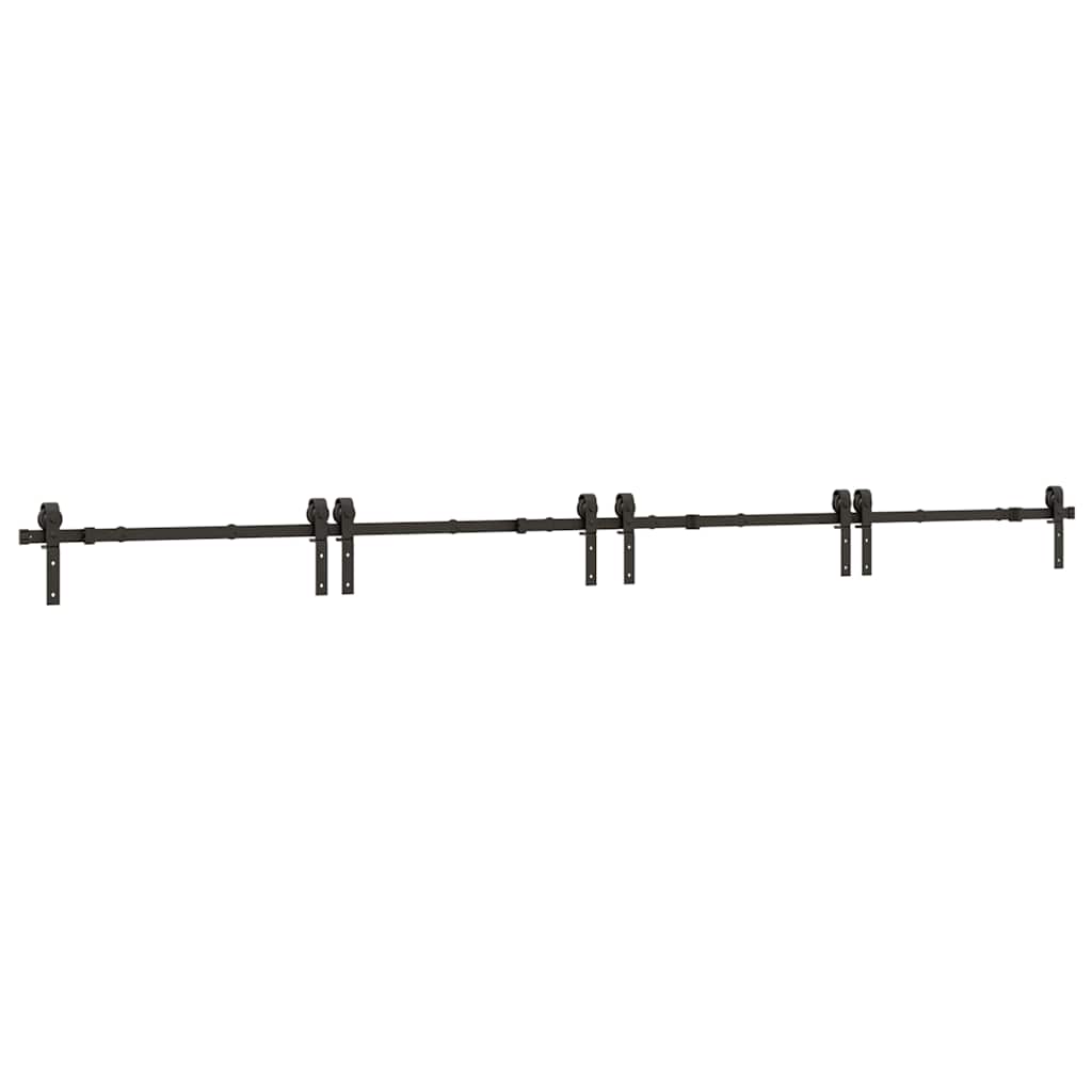 vidaXL System do montażu drzwi przesuwnych, 400 cm, stal, czarny