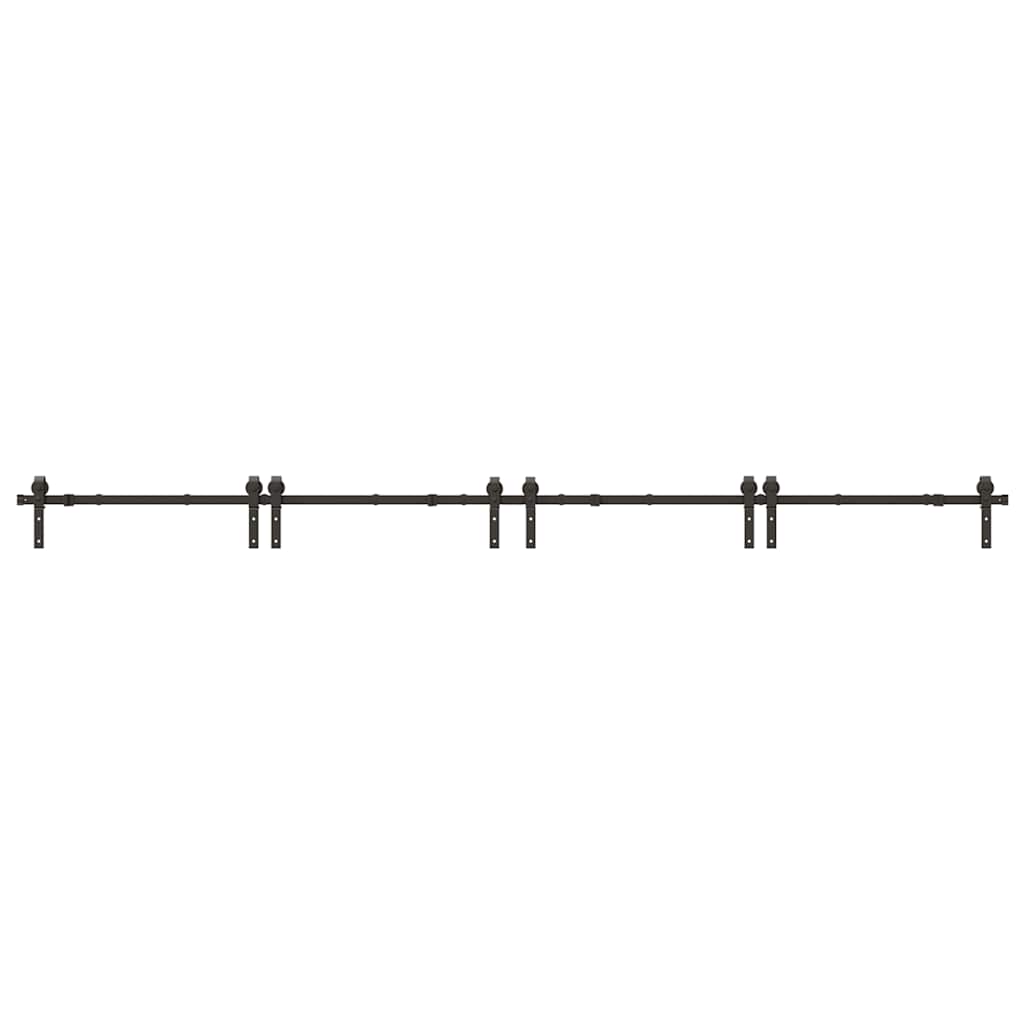 vidaXL System do montażu drzwi przesuwnych, 400 cm, stal, czarny