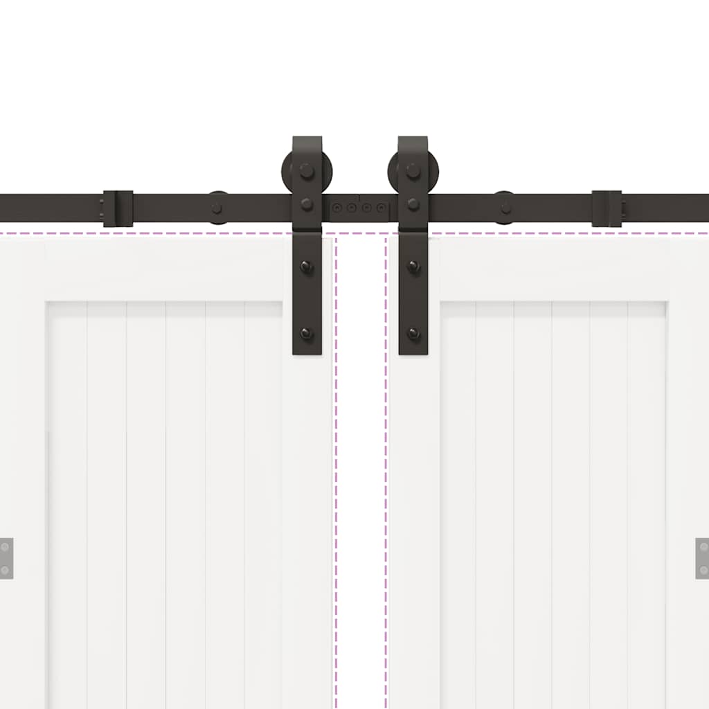 vidaXL System do montażu drzwi przesuwnych, 400 cm, stal, czarny