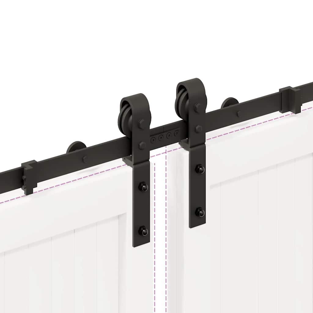 vidaXL System do montażu drzwi przesuwnych, 400 cm, stal, czarny