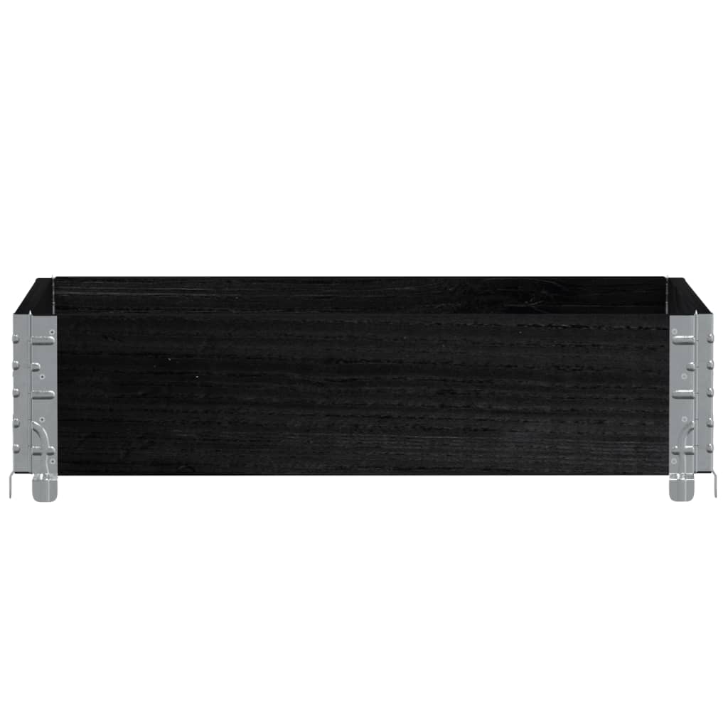 vidaXL Nadstawka paletowa, czarna, 80x60 cm, lite drewno sosnowe