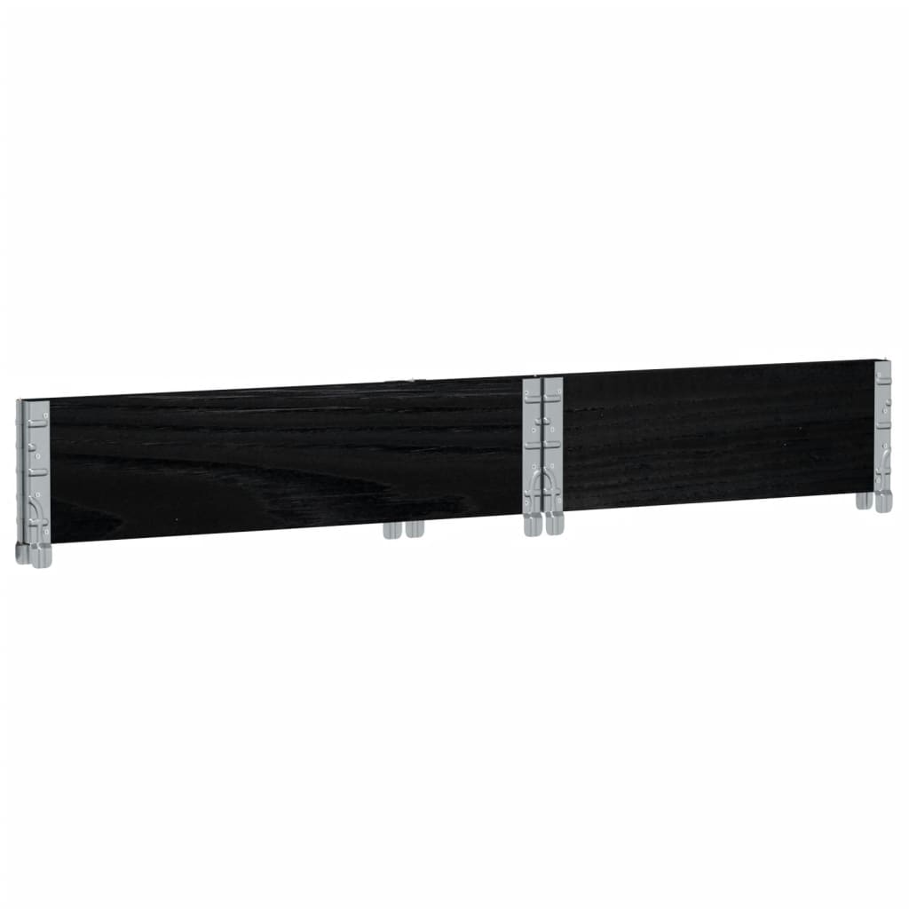 vidaXL Nadstawka paletowa, czarna, 80x60 cm, lite drewno sosnowe