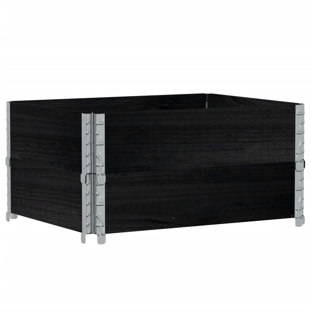 vidaXL Nadstawki paletowe, 2 szt., czarne, 80x60 cm, drewno sosnowe