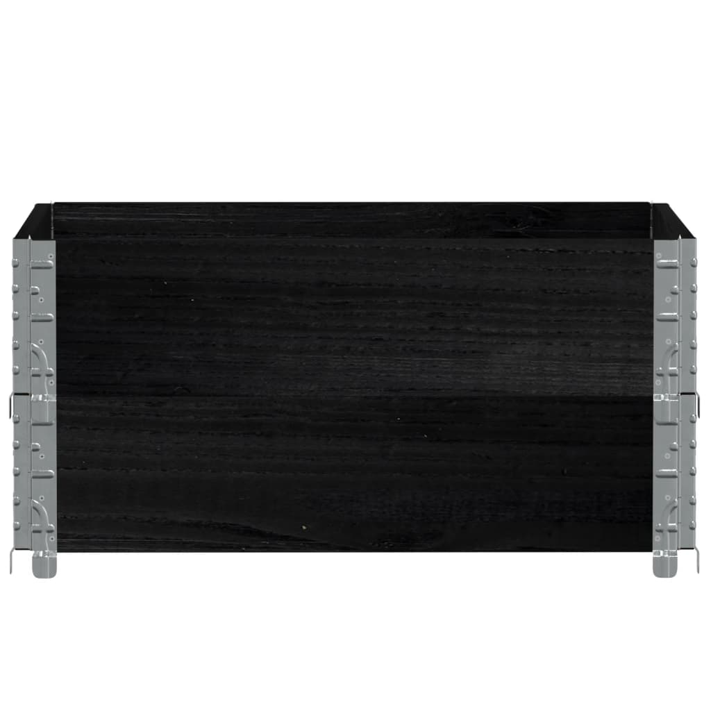 vidaXL Nadstawki paletowe, 2 szt., czarne, 80x60 cm, drewno sosnowe