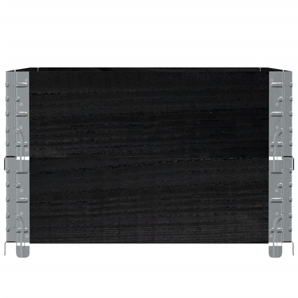 vidaXL Nadstawki paletowe, 2 szt., czarne, 80x60 cm, drewno sosnowe