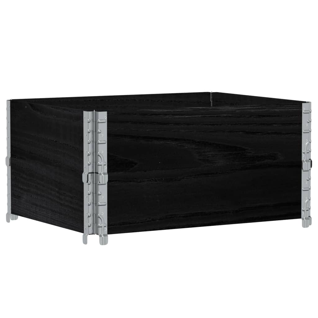 vidaXL Nadstawki paletowe, 2 szt., czarne, 80x60 cm, drewno sosnowe