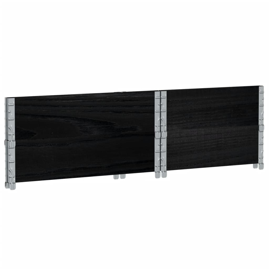 vidaXL Nadstawki paletowe, 2 szt., czarne, 80x60 cm, drewno sosnowe