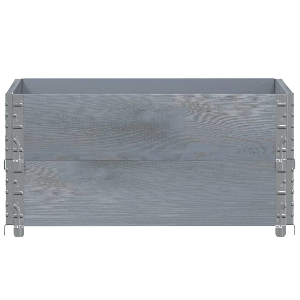 vidaXL Nadstawki paletowe, 2 szt., szare, 80x60 cm, drewno sosnowe