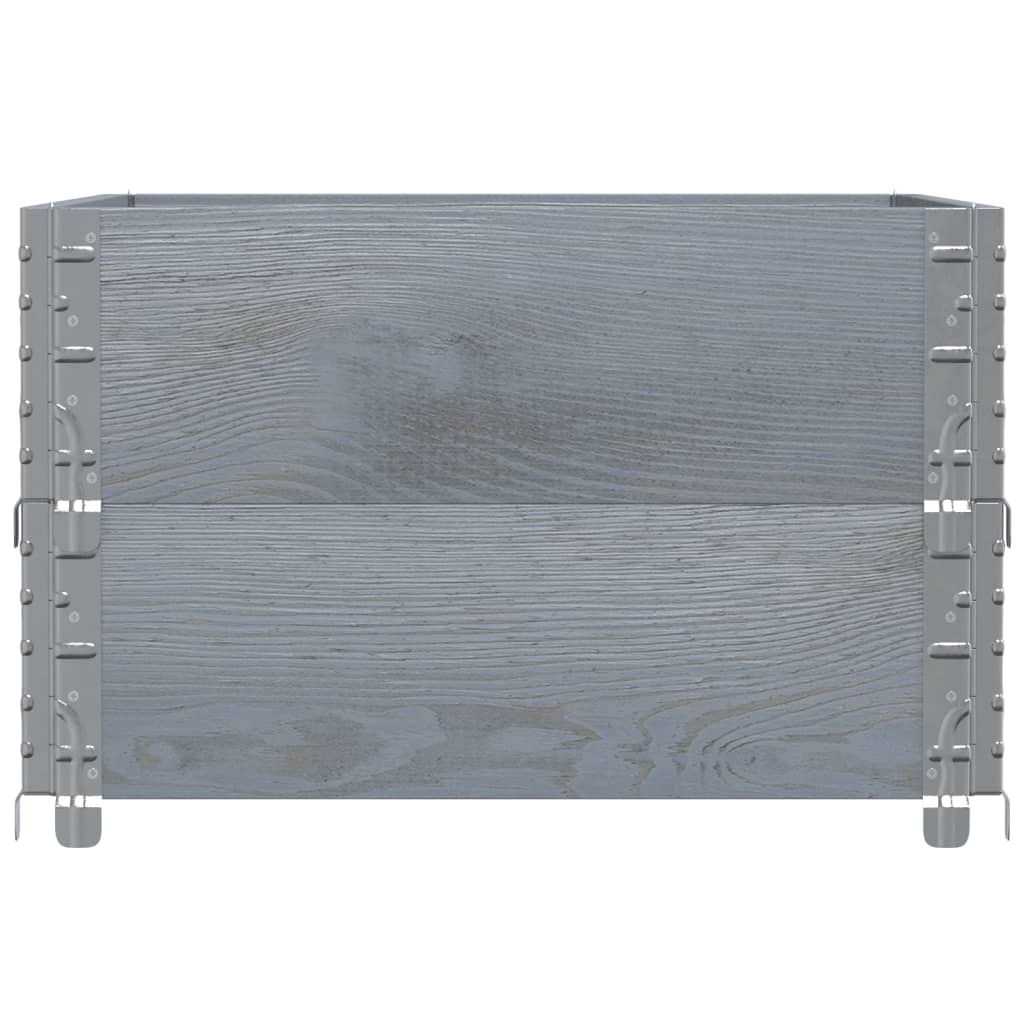 vidaXL Nadstawki paletowe, 2 szt., szare, 80x60 cm, drewno sosnowe