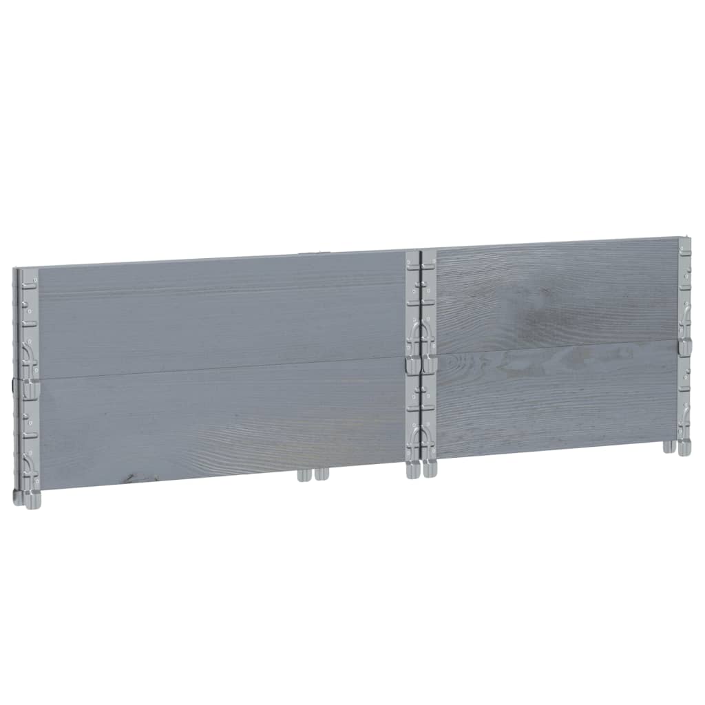 vidaXL Nadstawki paletowe, 2 szt., szare, 80x60 cm, drewno sosnowe
