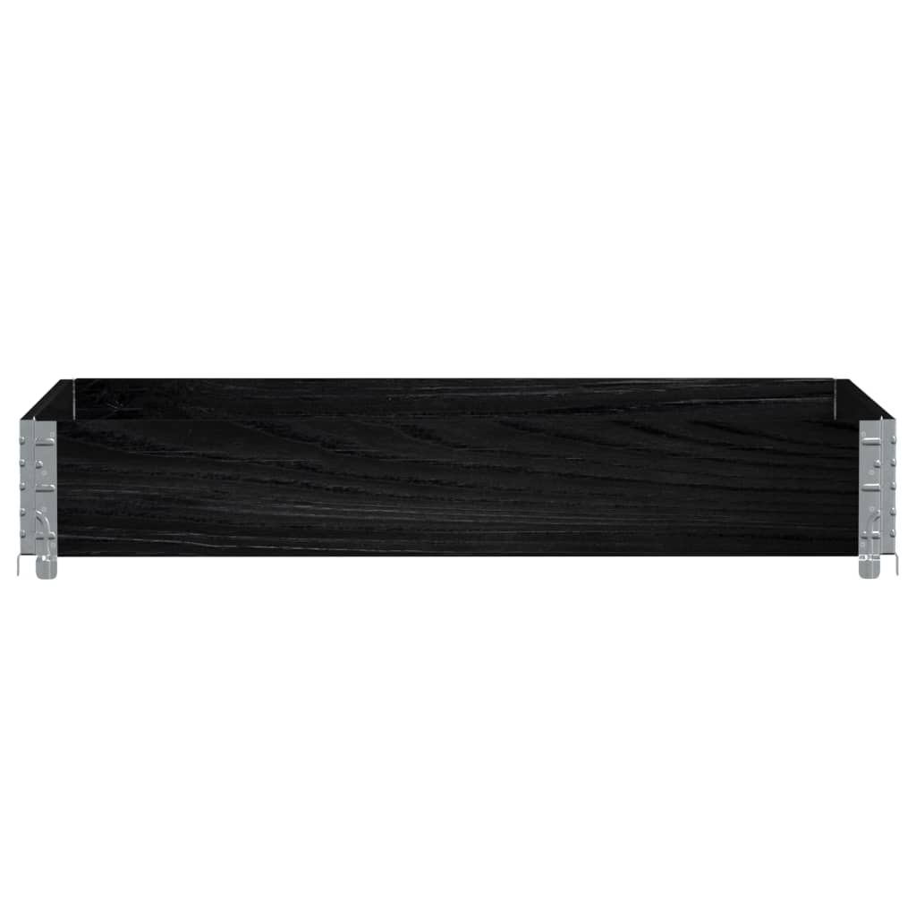 vidaXL Nadstawka paletowa, czarna, 120x80 cm, lite drewno sosnowe