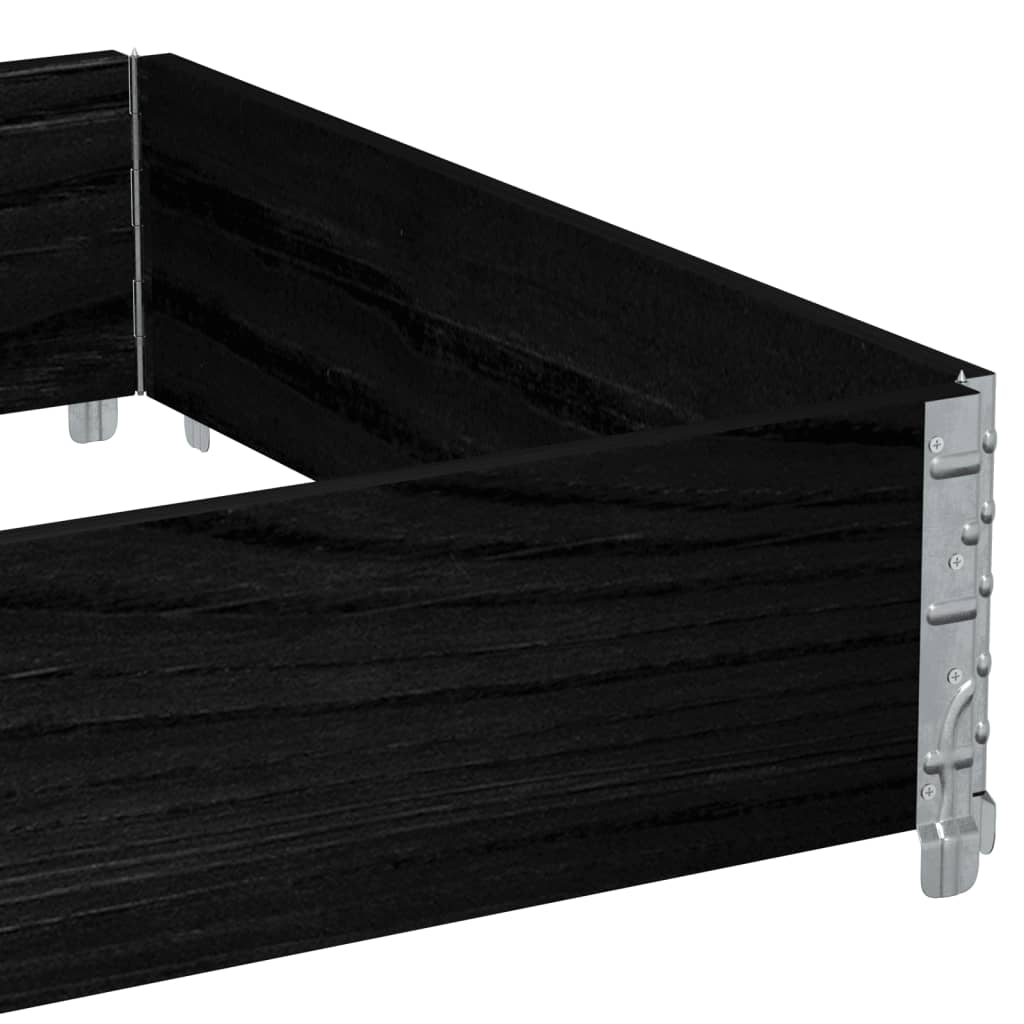 vidaXL Nadstawka paletowa, czarna, 120x80 cm, lite drewno sosnowe