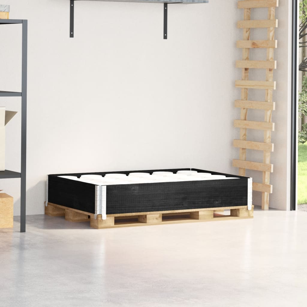 vidaXL Nadstawka paletowa, czarna, 120x80 cm, lite drewno sosnowe