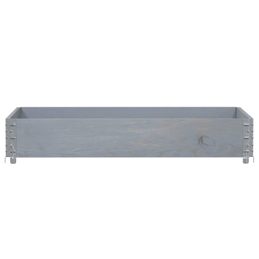 vidaXL Nadstawka paletowa, szara, 120x80 cm, lite drewno sosnowe