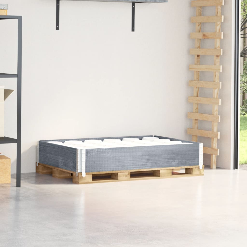 vidaXL Nadstawka paletowa, szara, 120x80 cm, lite drewno sosnowe