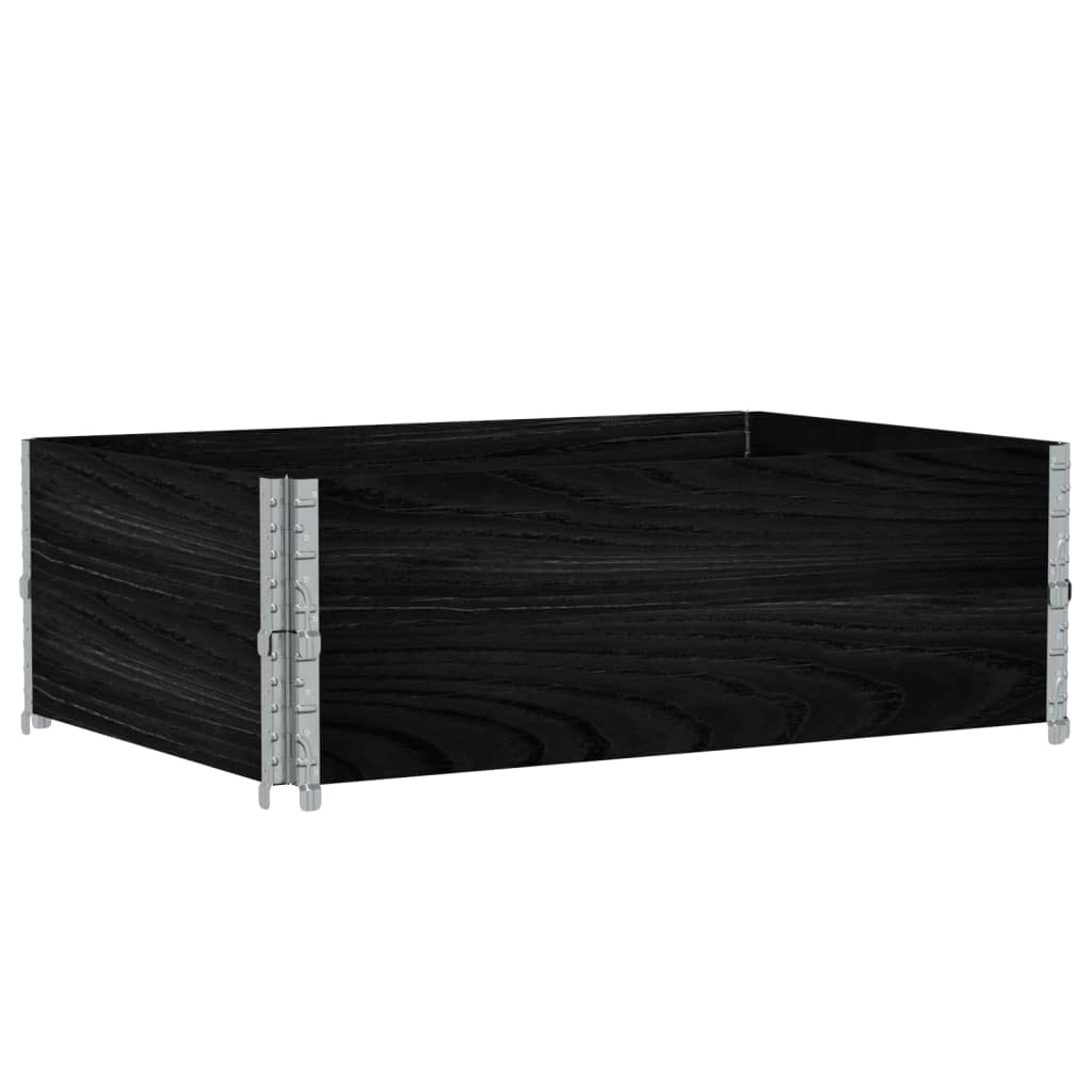 vidaXL Nadstawki paletowe, 2 szt., czarne, 120x80 cm, drewno sosnowe