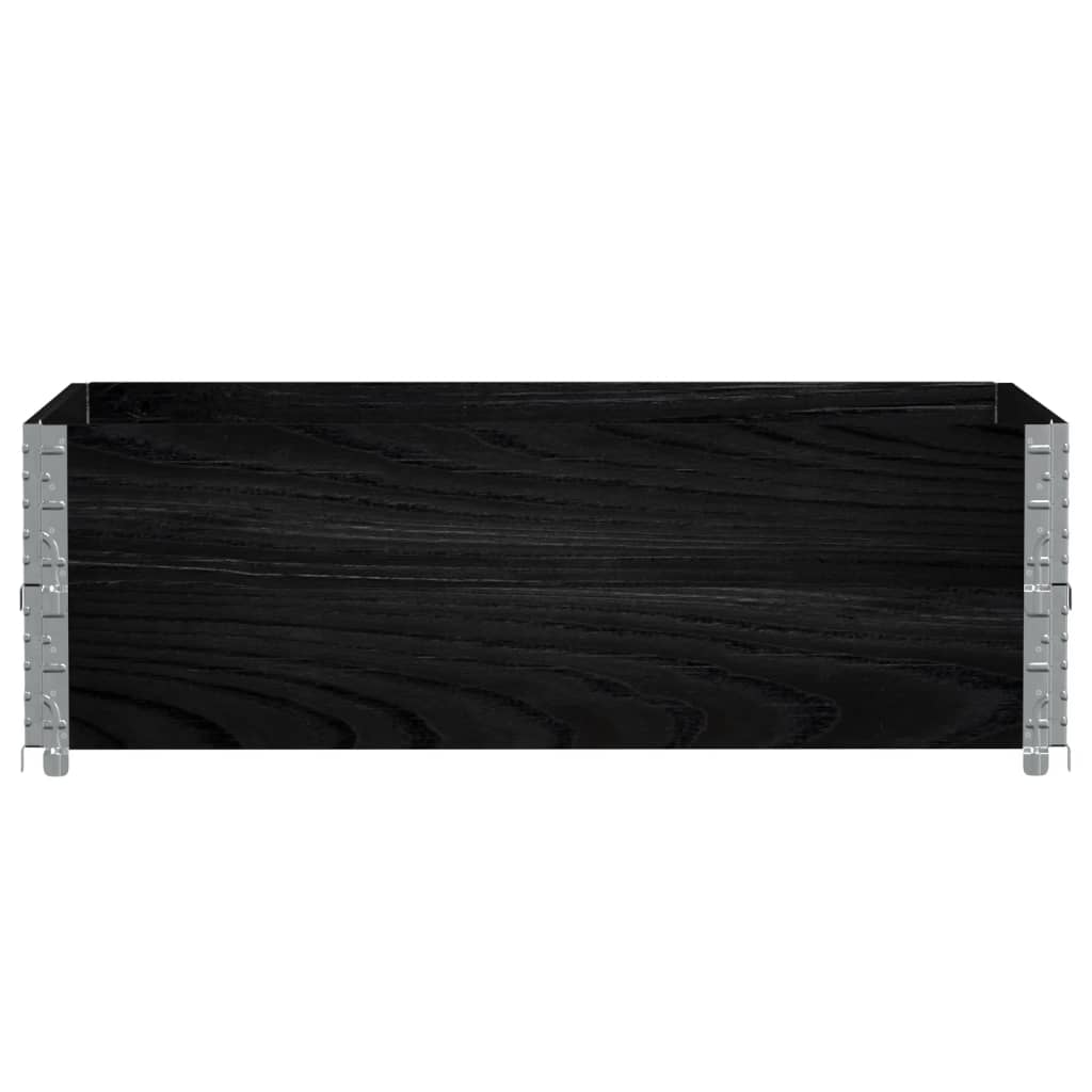 vidaXL Nadstawki paletowe, 2 szt., czarne, 120x80 cm, drewno sosnowe