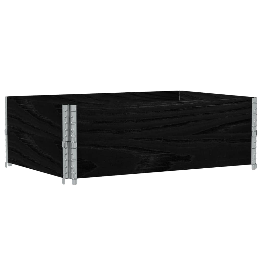 vidaXL Nadstawki paletowe, 2 szt., czarne, 120x80 cm, drewno sosnowe